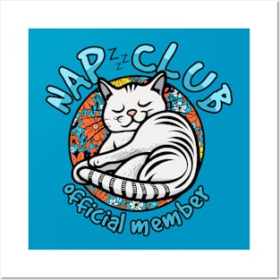 cute kitty cat - nap club Posters and Art